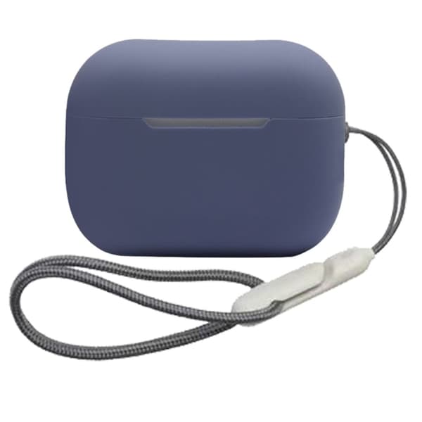 AirPods Pro 2 silikoneetui med snor - Lavendelgrå Purple