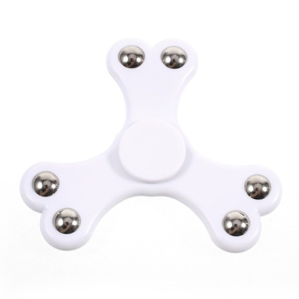 6 Steel Balls Edc Fidget Spinner- Hvit White