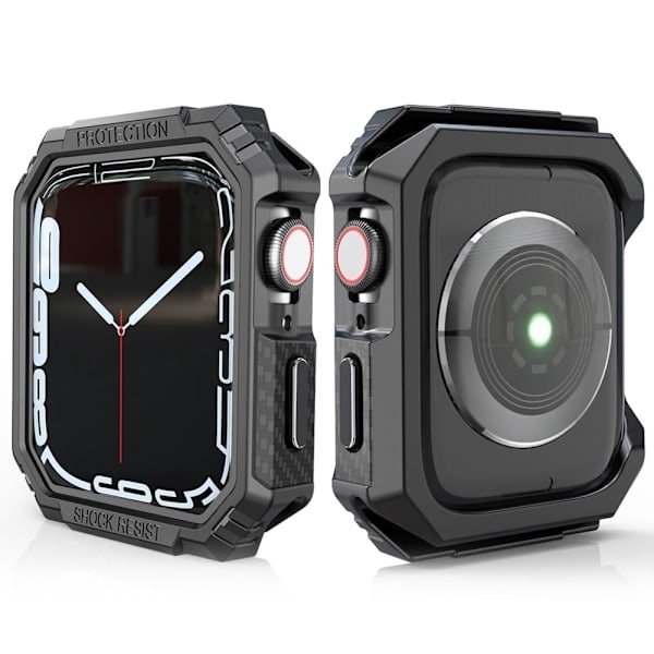 Apple Watch (45 mm) kolfiberfodral - Svart / Grå Svart