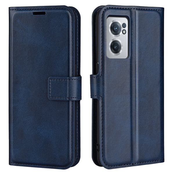 Hållbart konstläder OnePlus Nord CE 2 5G fodral med plånbok - Blå Blå