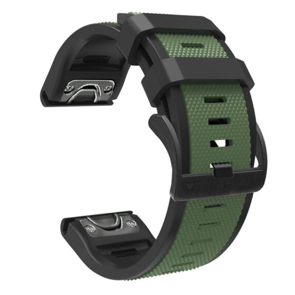 22mm kaksivärinen kellohihna Garmin-kelloon - Armeijan Vihreä / Musta Green