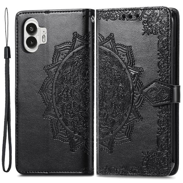 Mandala Nothing Phone (2) Flip Etui - Sort Black