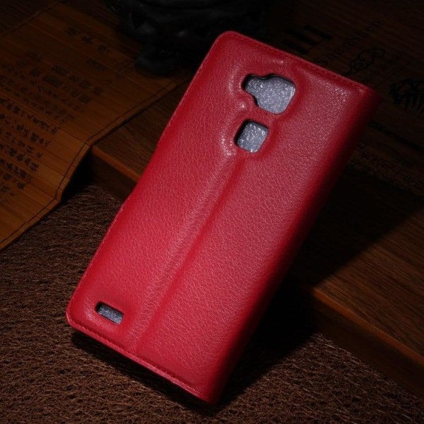 Kvist Huawei Ascend Mate7 Læder Flip Etui - Rød Red