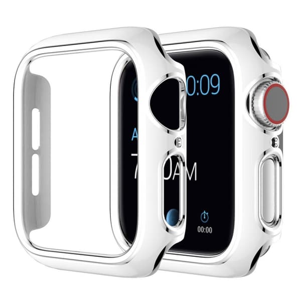 Skinnende farvepyntecover til Apple Watch Series 3/2/1 42mm - Hvid / Sølv White