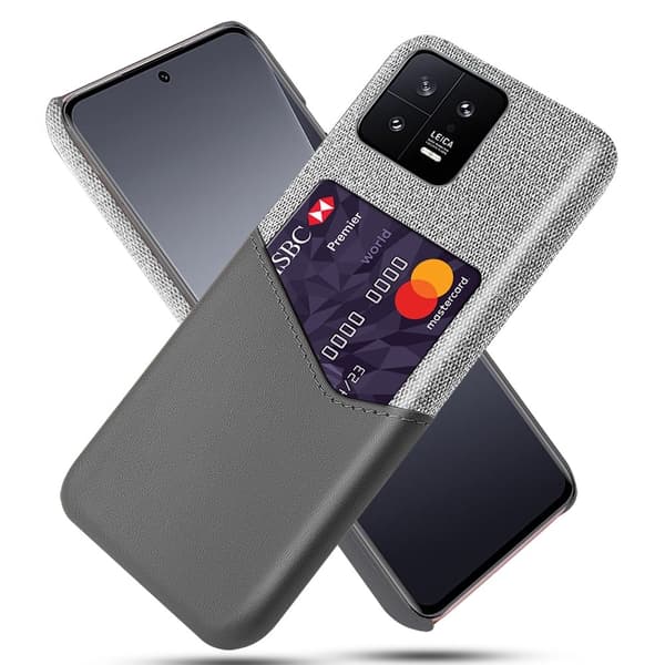 Bofink Xiaomi 13 Card Suojakuori - Harmaa Silver grey