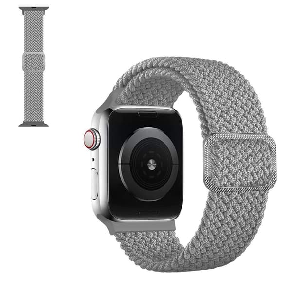 Apple Watch 42mm - 44mm nailonpunos kellonhihna - Harmaa Silver grey