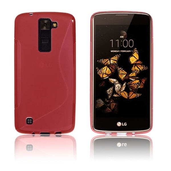 Lagerlöf Huurteinen TPU Suojaava Kuori LG K8 Puhelimelle - Punainen Red