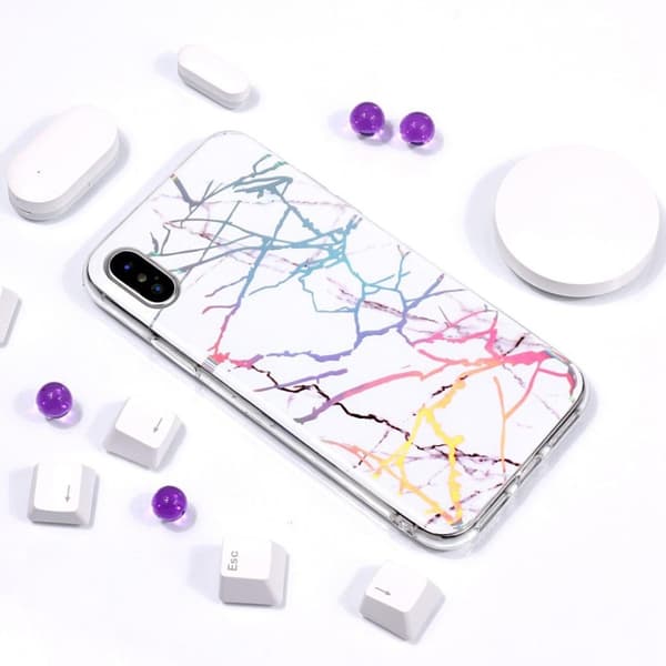 Marmormotiv iPhone Xs Max skal - Vit Vit