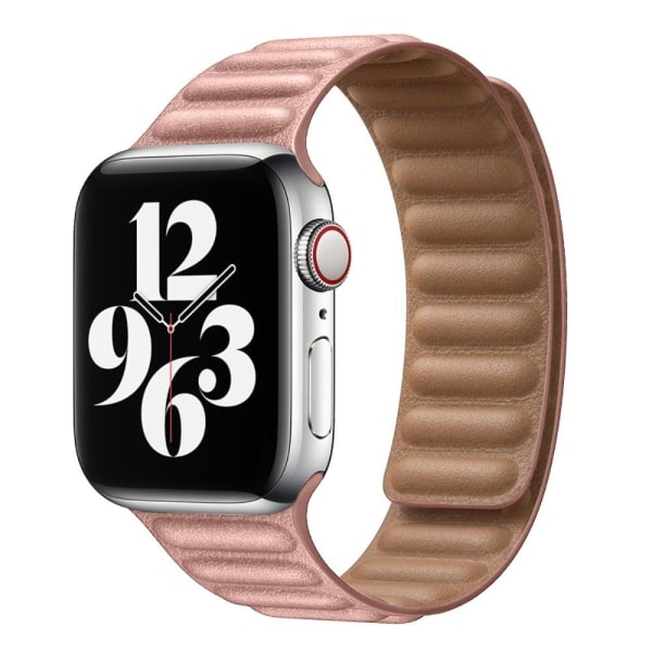 Aitoa nahkaa oleva ranneke Apple Watch Series 8 (45mm) / Watch Ultra - Pinkki Pink