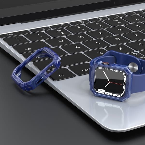 Apple Watch (45 mm) cover i kulfiber - Blå Blue