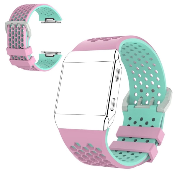 Fitbit Ionic to tone sports urrem - Pink + Grøn Multicolor
