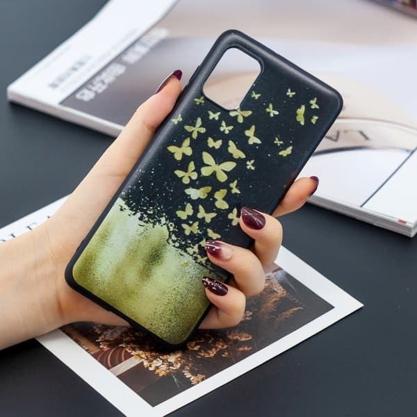 Imagine Samsung Galaxy A31 Etui - Sommerfugl Gold
