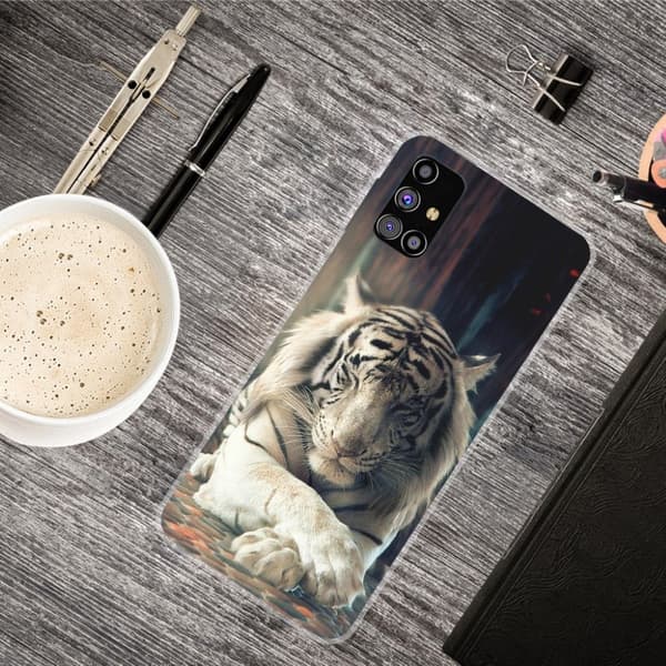Deco Samsung Galaxy M51 Etui - Tiger White