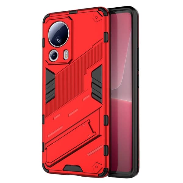 Shockproof Hybrid Deksel med A Modern Touch til Xiaomi Civi 2 / 13 Lite - Rød Red
