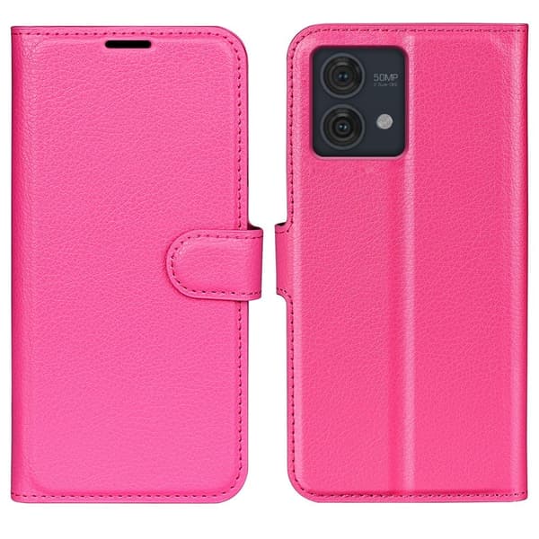 Klassisk Motorola Moto G84 Flip Etui - Rose Pink