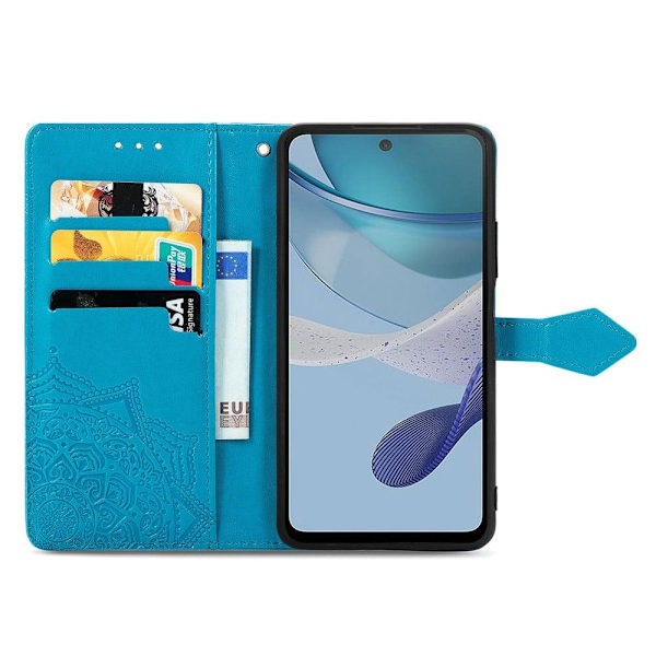 Mandala läder Motorola Moto G53 fodral - Blå Blå