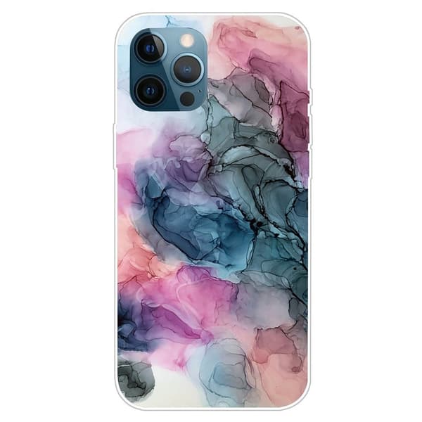Marble iPhone 15 Pro Etui - Osmose Of Rose og Grøn Blue