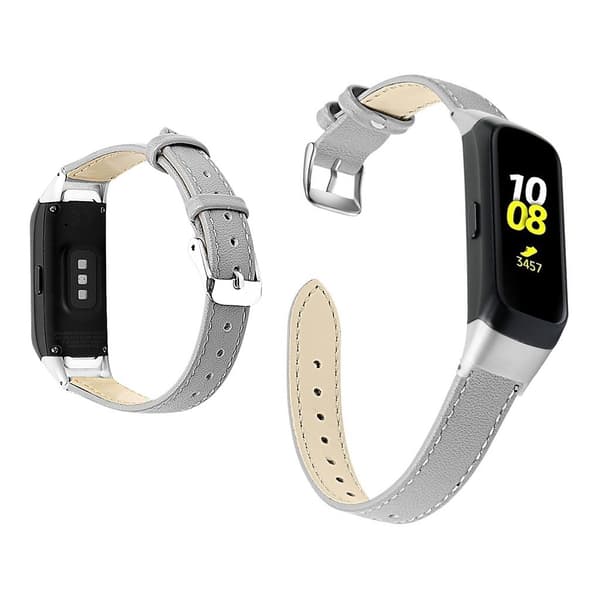 Samsung Galaxy Fit urrem i ekte skinn - Grå Silver grey