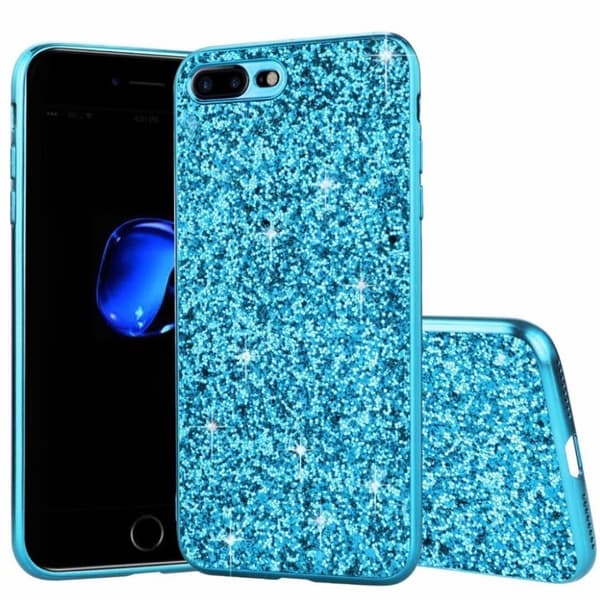 Glitter iPhone SE 2020 deksel - Blå Blue