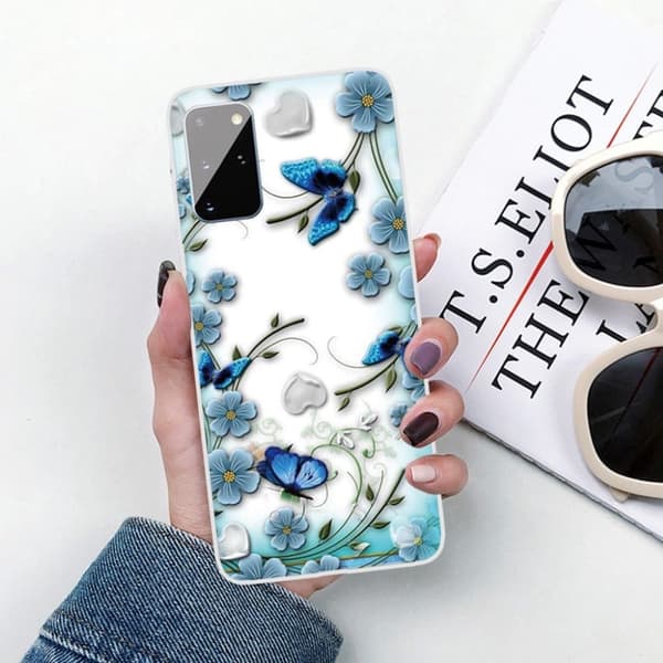 Butterfly läder Samsung Galaxy A31 fodral - Blå Blå