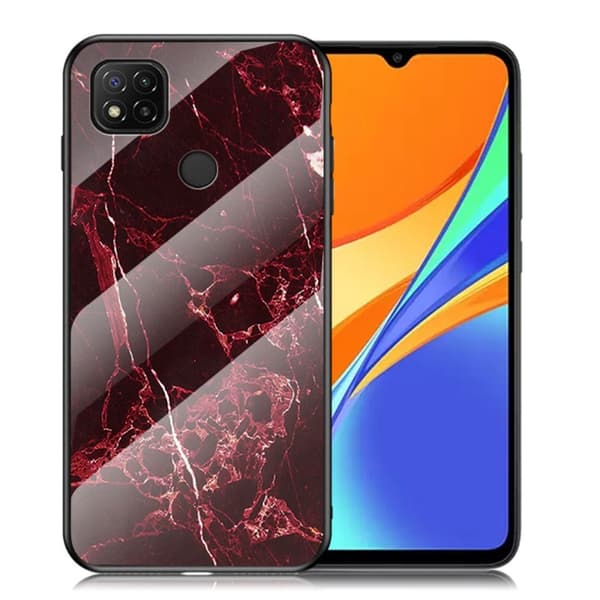 Fantasy Marble Xiaomi Redmi 9C Cover - Blood rød marmor Red