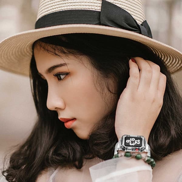 Apple Watch (41mm) suojakotelo ja kellohihna - Läpinäkyvä Transparent