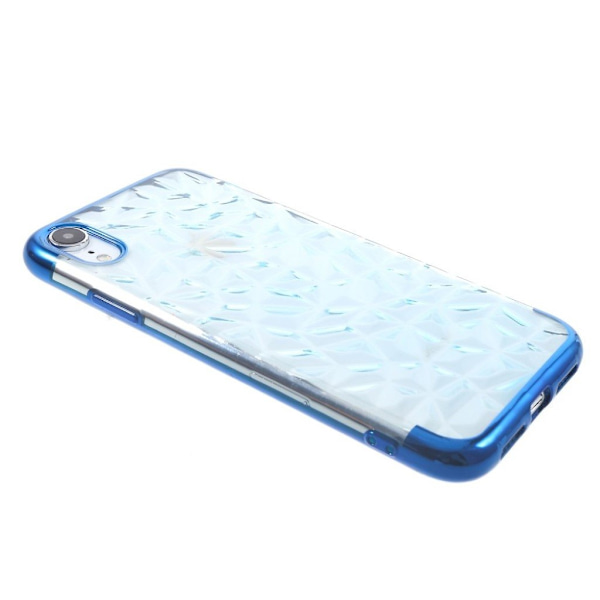 iPhone Xr 3D etui med diamandstruktur - Blå Blue
