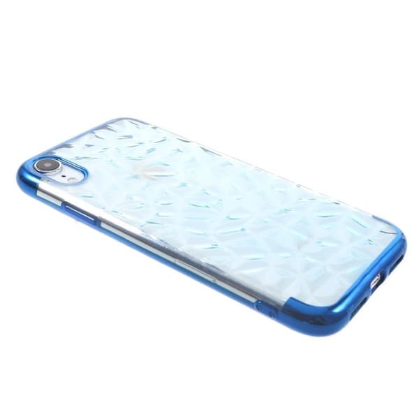 iPhone Xr 3D-fodral med diamantstruktur - Blå Blå