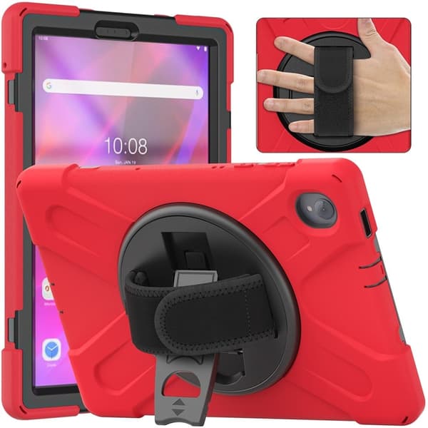 Lenovo Tab M10 FHD Plus 360 vridbart silikonfodral - Röd Röd
