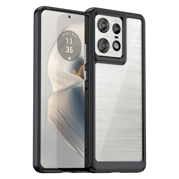 Motorola Edge 50 Pro smart akryl cover - Sort Black