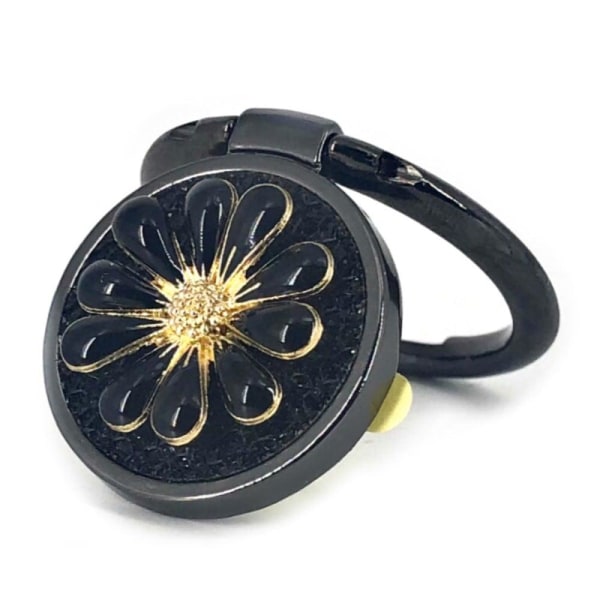 Universal daisy design phone ring stand - Black Svart