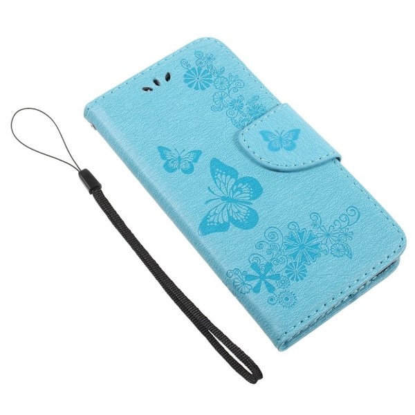 Butterfly läder Huawei P9 Lite Mini fodral - Blå Blå