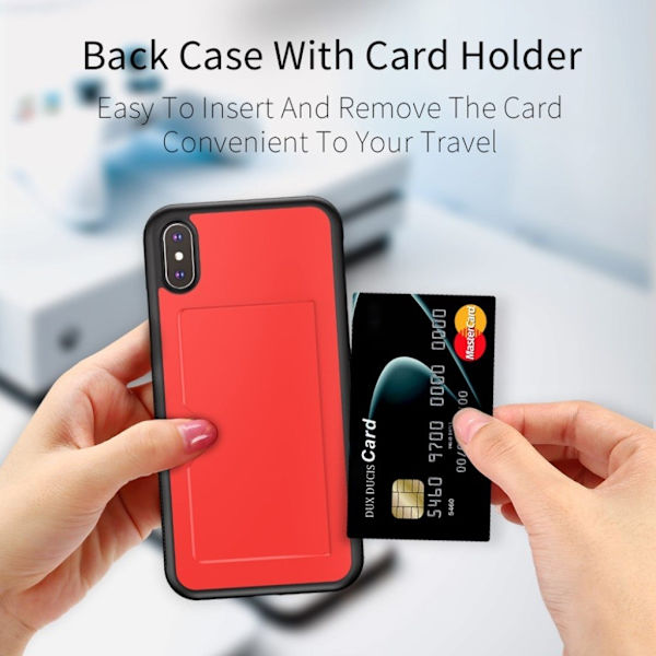 DUX DUCIS iPhone Xr poBild series læder combo etui - Rød Red