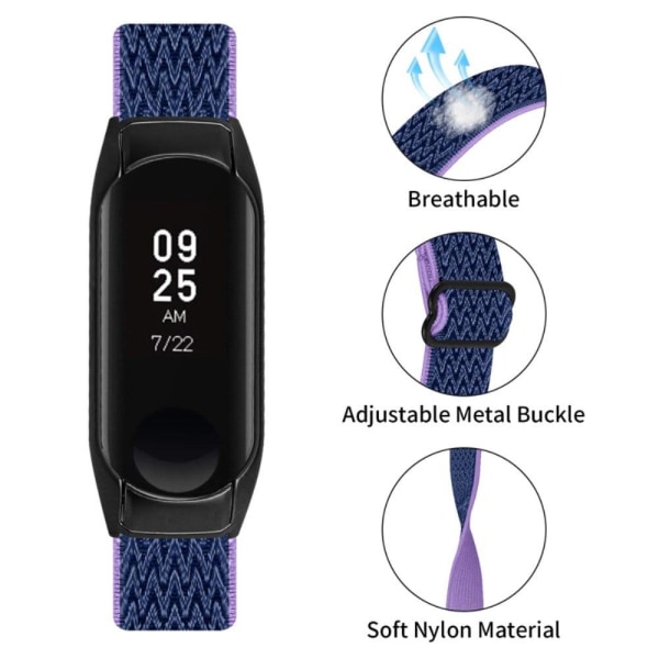 Xiaomi Mi Smart Band 6 / 5 elastic nylon watch strap - Purple Bl Lila