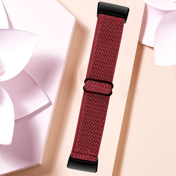 Fitbit Charge 4 / 3 elastisk nylonrem - Rød Red