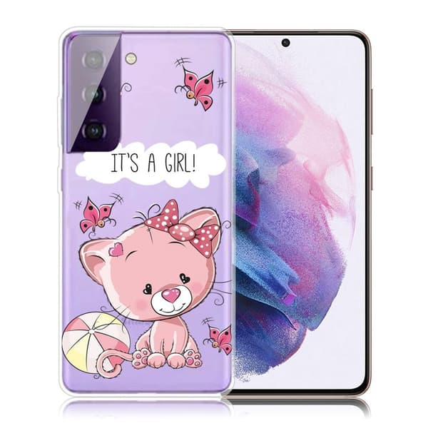 Deco Samsung Galaxy S21 FE Etui - Lyserød Bjørn Pink