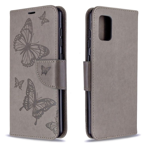 Butterfly Samsung Galaxy A31 skinnveske - Grå Silver grey