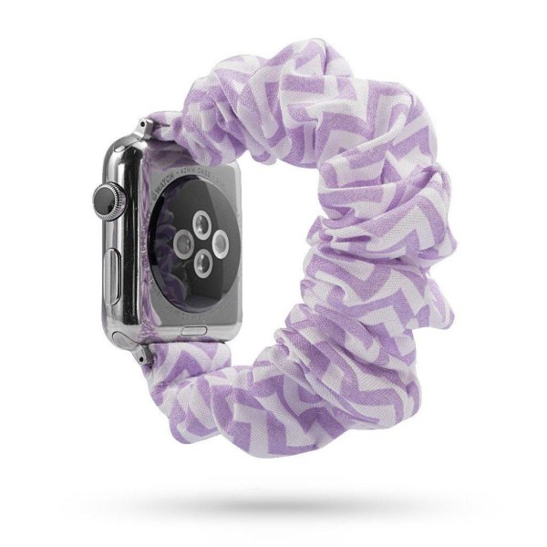 Apple Watch Series 5 44mm cloth pattern watch band - Purple Wavy Purple