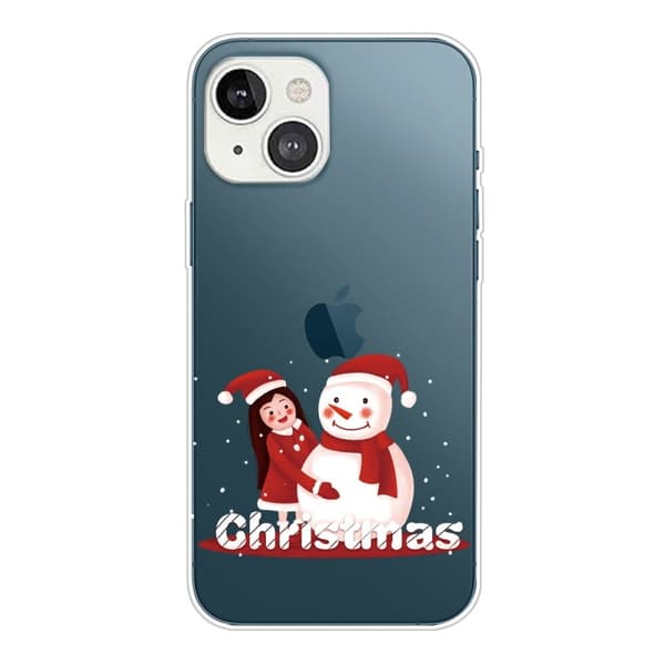 Joulun iPhone 14 Plus kotelo - Tyttö Ja Lumiukko Red