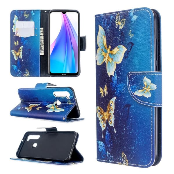 Wonderland Xiaomi Redmi Note 8T etui – Metal Sommerfugle Multicolor