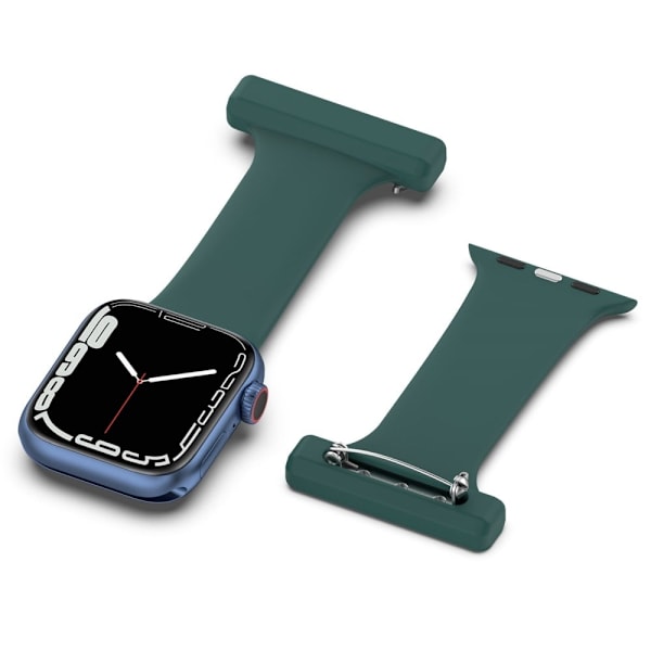 Apple Watch Series 8 (41mm) silikone-urrem til ophængning - Sortliggrøn Green
