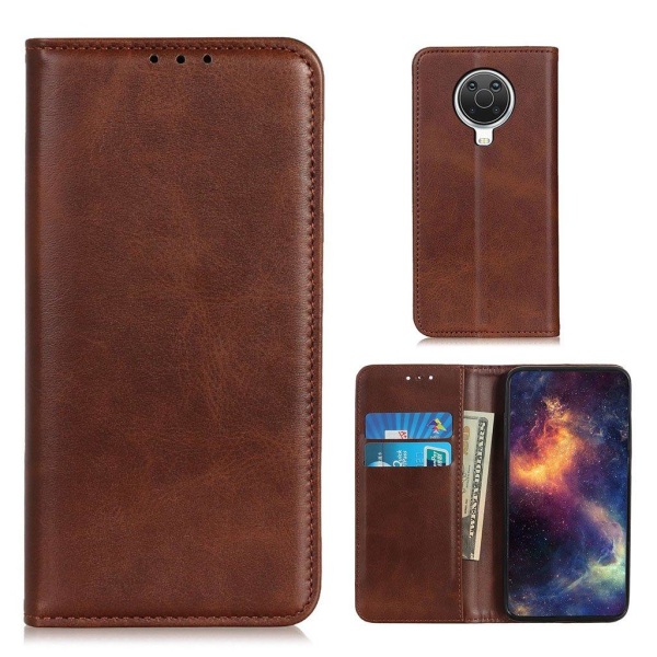 Wallet-style ægte Læder Flipcase til G20 / G10 / 6.3 - Kaffe Brown