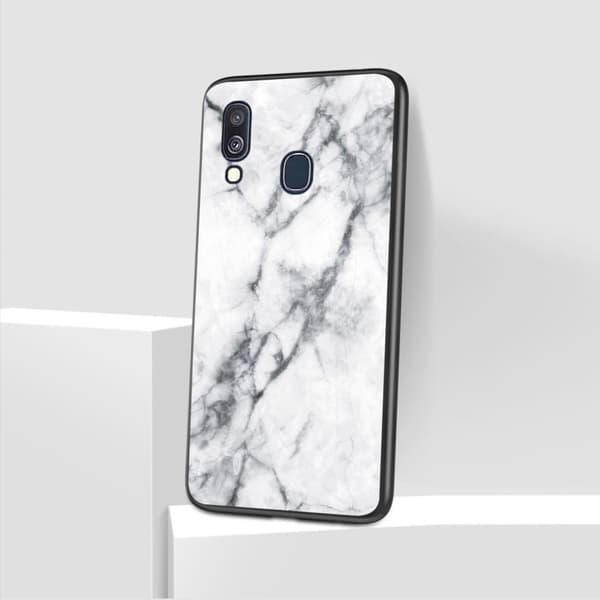 Fantasy Marble Samsung Galaxy A40 kuoret - Valkoinen White