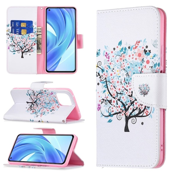 Wonderland Xiaomi 11 Lite 5g Ne / Mi 11 Lite 5g / 11 Lite Flip Etui - Blomstret Træ Pink
