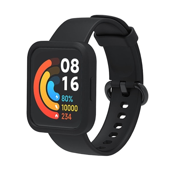 Xiaomi Redmi Watch 2 / Watch 2 Lite silikone urrem og etui - Sort Black