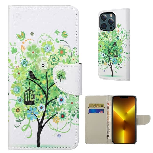 Wonderland iPhone 13 Pro Max flip-etui - Grønt Tre Green