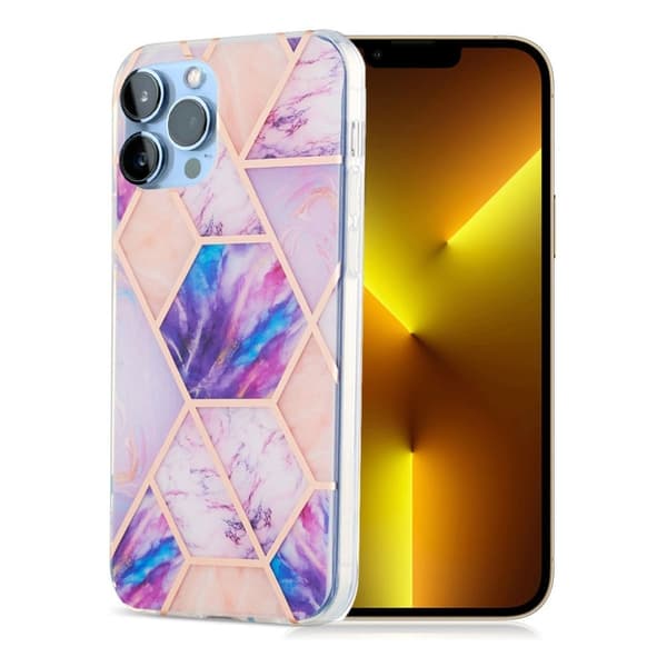 Marmormotiv iPhone 13 Pro Max skal - Ljust Lila Lila