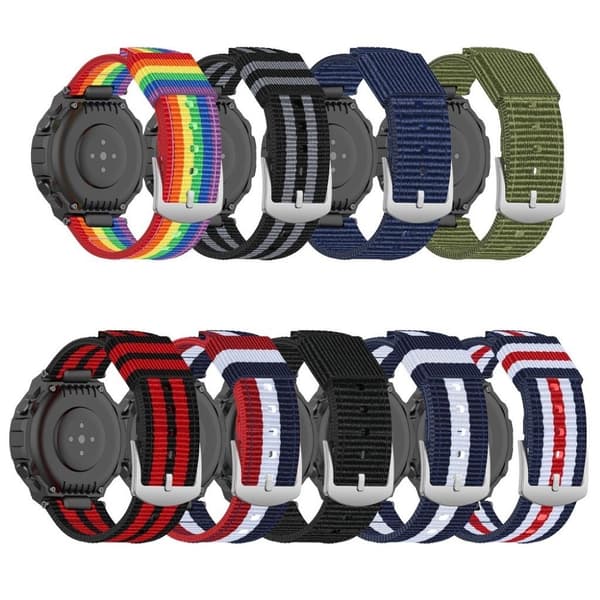 Amazfit T-Rex nylonista kudottu kellonauha - Musta / Punainen / Musta / Punainen / Musta Red