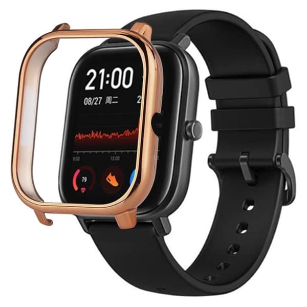 Huami Amazfit GTS Bumper Frame Hollow Hard Electroplated Watch Case - Rose Gull Pink