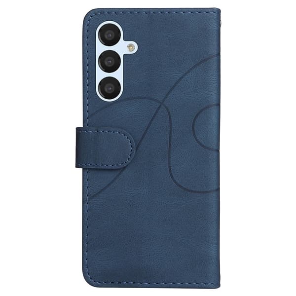 Teksturert læretui med stropp for Samsung Galaxy A25 - Blå Blue